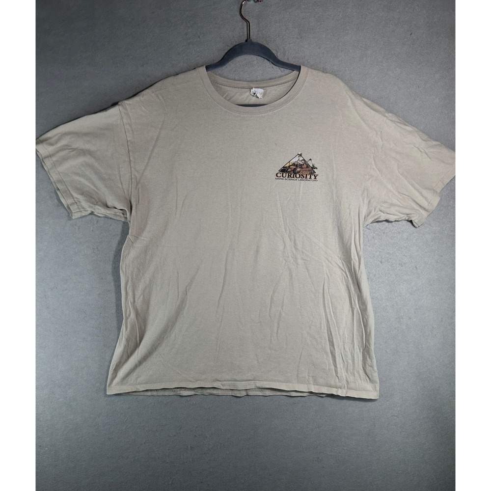NASA Curiosity Rover Mars Science Laboratory Graphic T-Shirt Tan Mens 2X